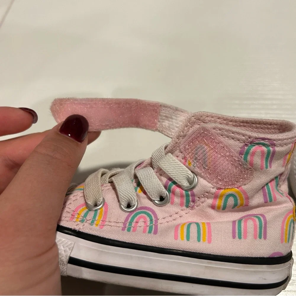 Converse Chuck Taylor All Star Easy-On Sneaker Pink Rainbows Baby Size 5